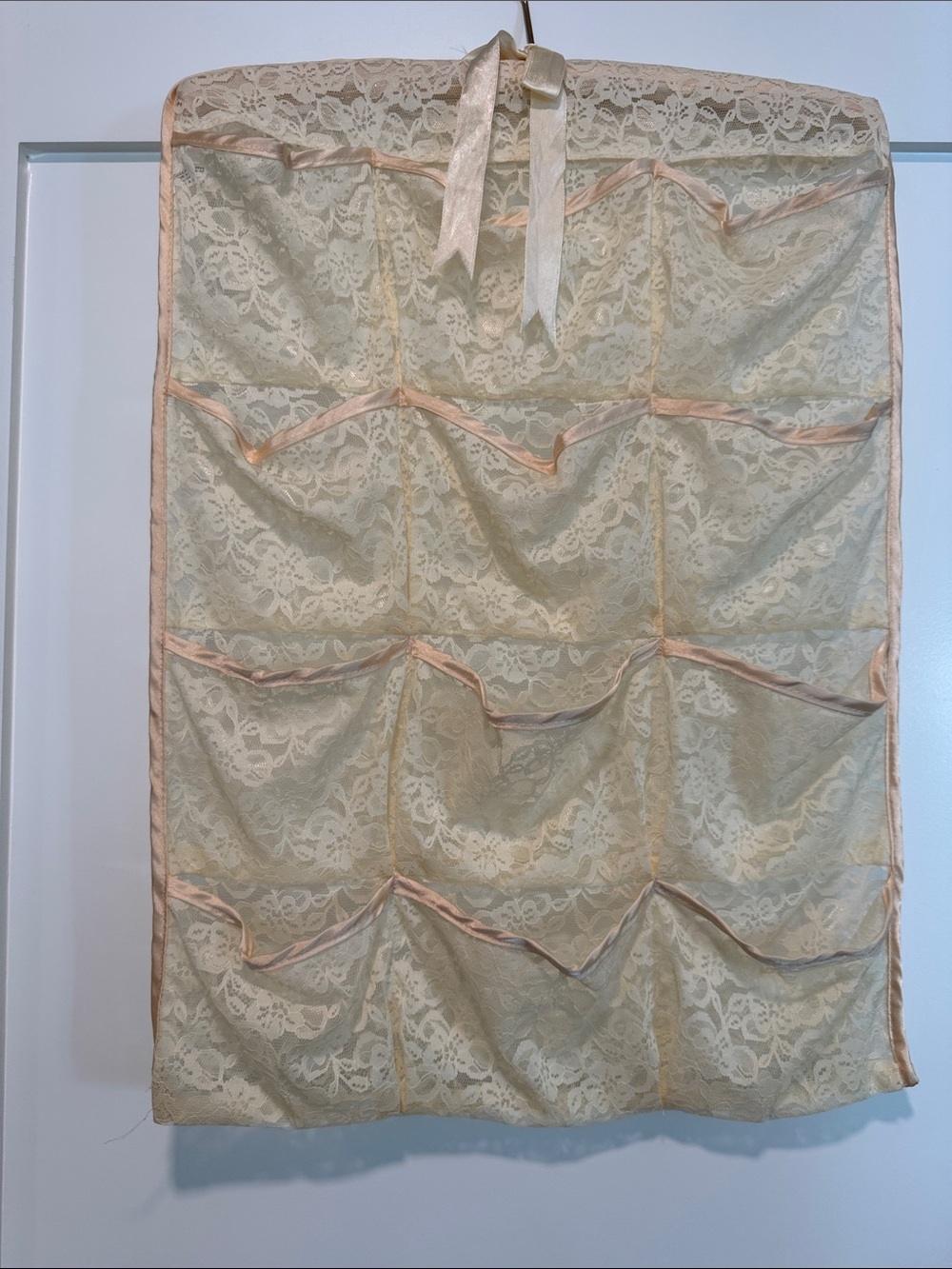 Vintage Lace Cream sock, hose, underwear storage
